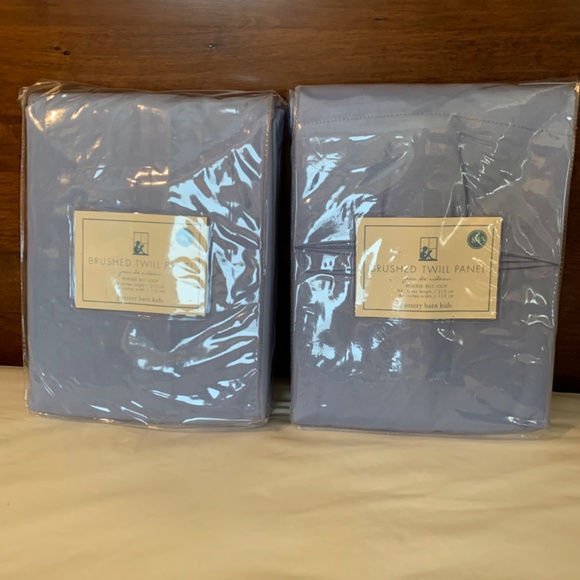 Pottery Barn Kids Brushed Blue Twill Curtains - 2 Panels - Picture 1 of 5